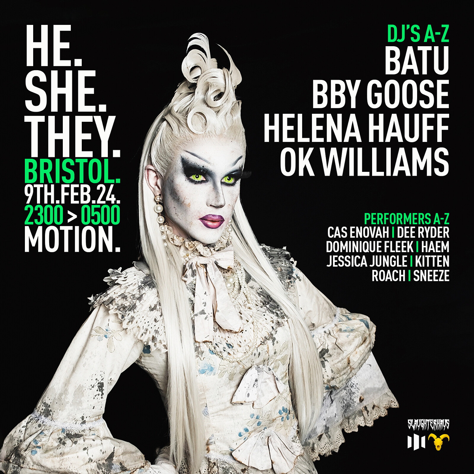 HE.SHE.THEY. Bristol: Helena Hauff, Batu + more at Motion