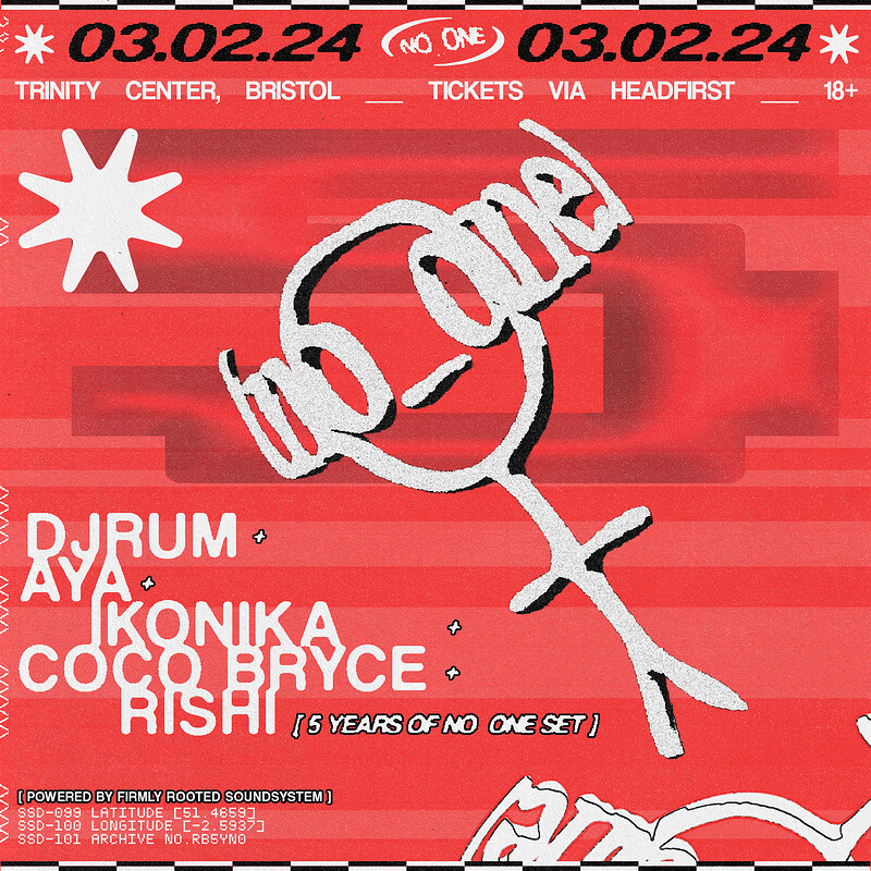 no_one 5th b'day: Djrum, Coco Bryce, Ikonika ++ at The Trinity Centre