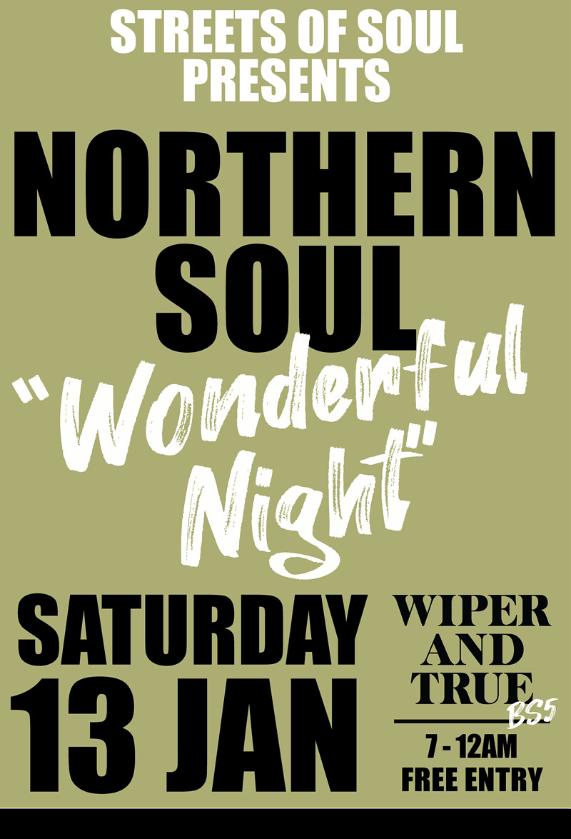 NORTHERN SOUL - "WONDERFUL NIGHT" at WIPER AND TRUE