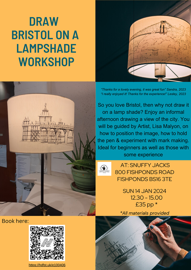 Draw a Bristol Scene on a Lampshade Workshop at Snuffy Jacks, Fishponds