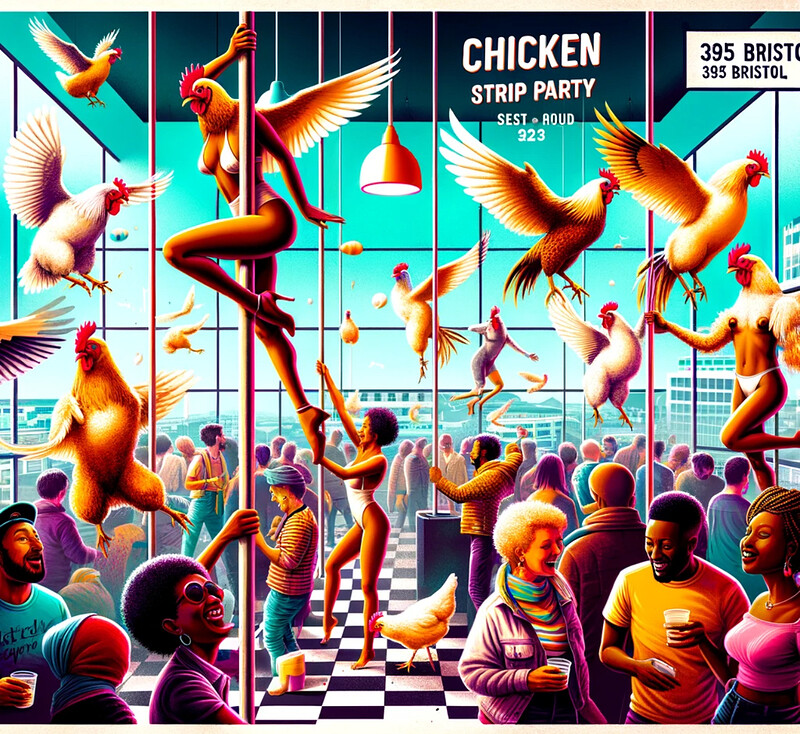 CHICKEN STRIP CLUB PARTY w/ POLES & CIRCUS at 395 Bristol
