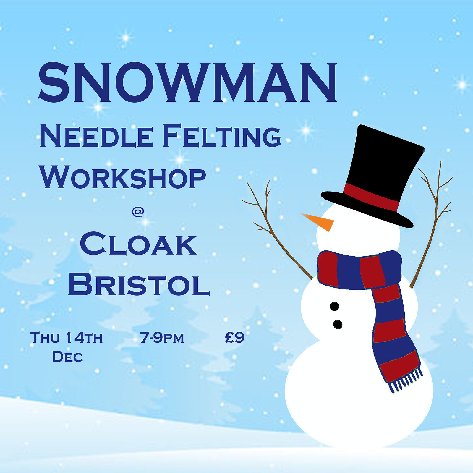 Snowman Needle Felting Workshop *LOCATION CHANGE* at Replay Bristol Board Game Bar, 196 Cheltenham Rd BS6 5RB