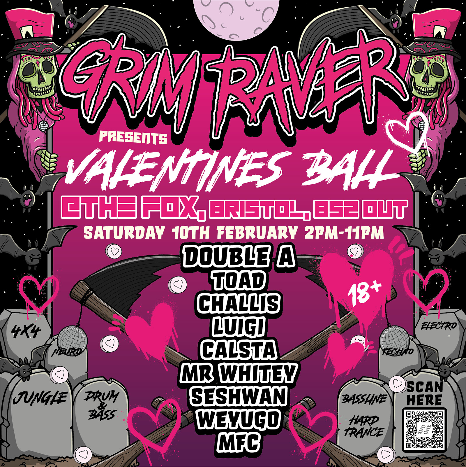Grim Raver Presents: Valentines Ball at The Fox Café/Bar