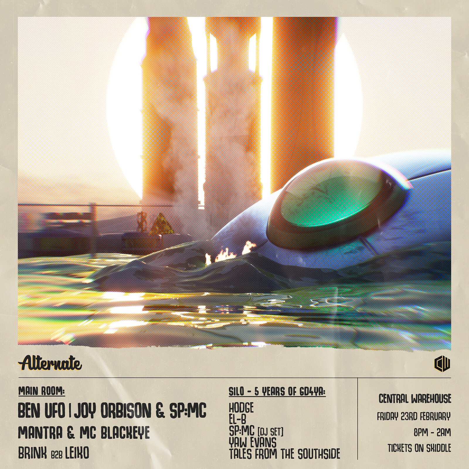 Alternate presents Ben UFO, Joy Orbison, GD4YA Rec at Central Warehouse