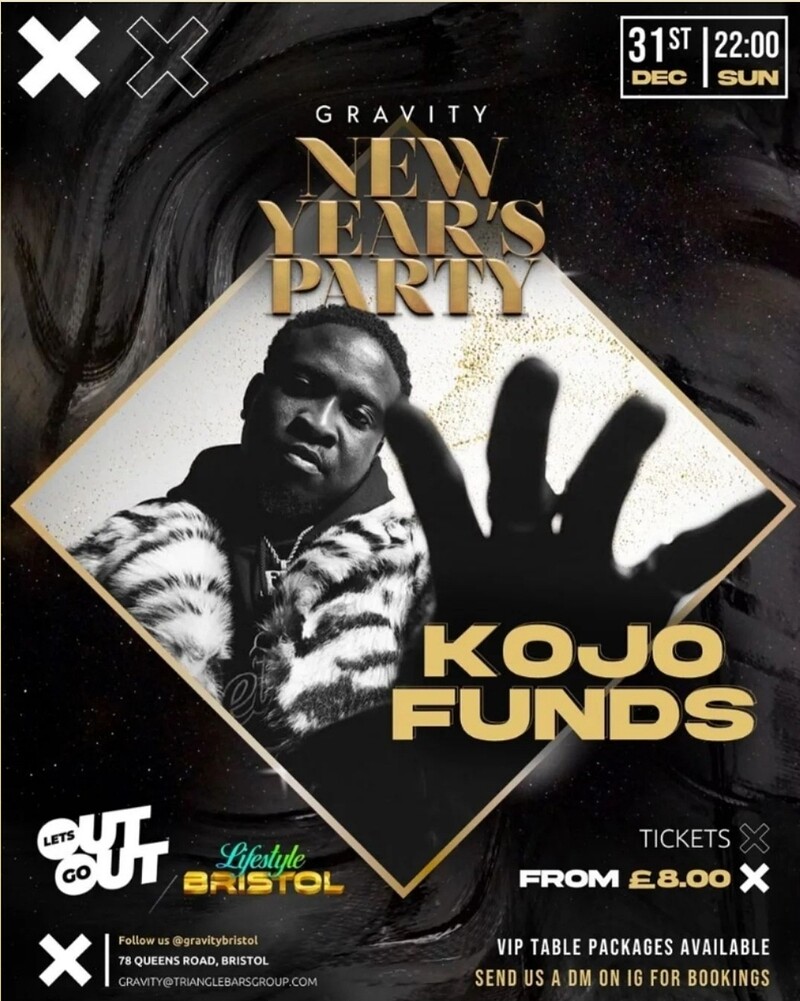 New years eve with kojo Funds at Gravity nightclub
