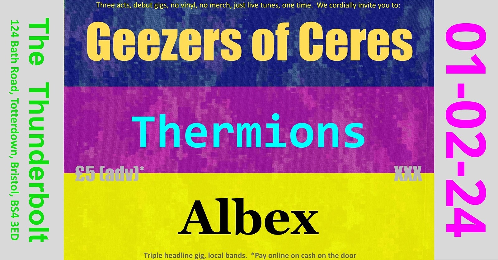 GEEZERS OF CERES + Thermions + Albex at The Thunderbolt