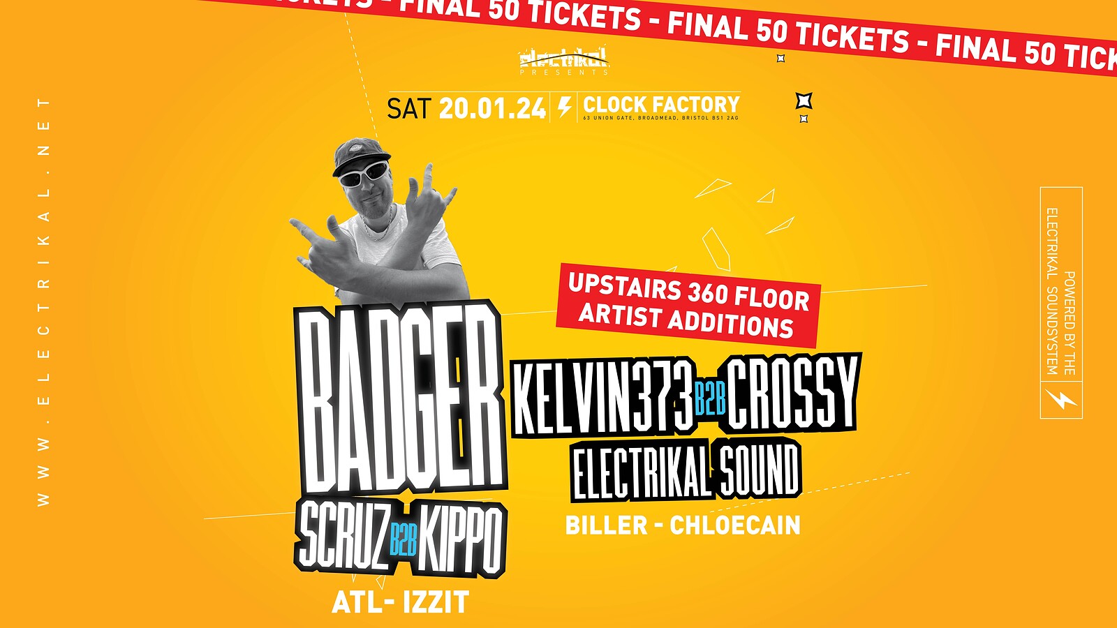 Electrikal Sound System: Badger, Crossy, Kelvin373 at Clock Factory
