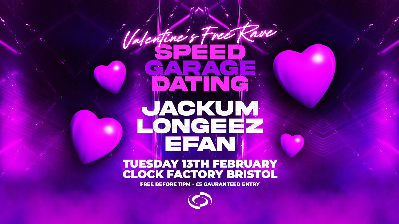 Valentine’s Day Rave Jackum, Longeez, Efan at Clock Factory