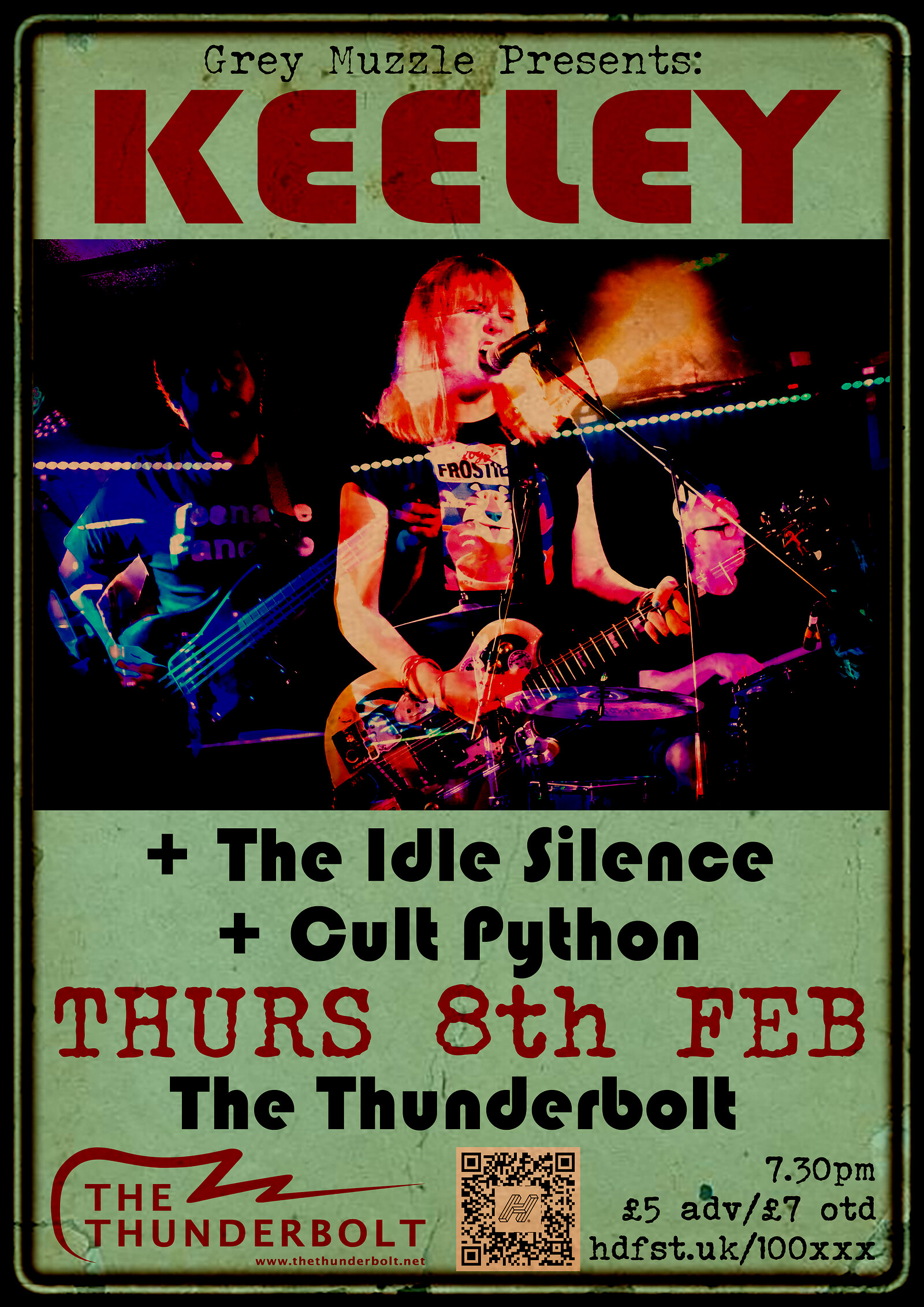 KEELEY + The Idle Silence + Cult Python at The Thunderbolt