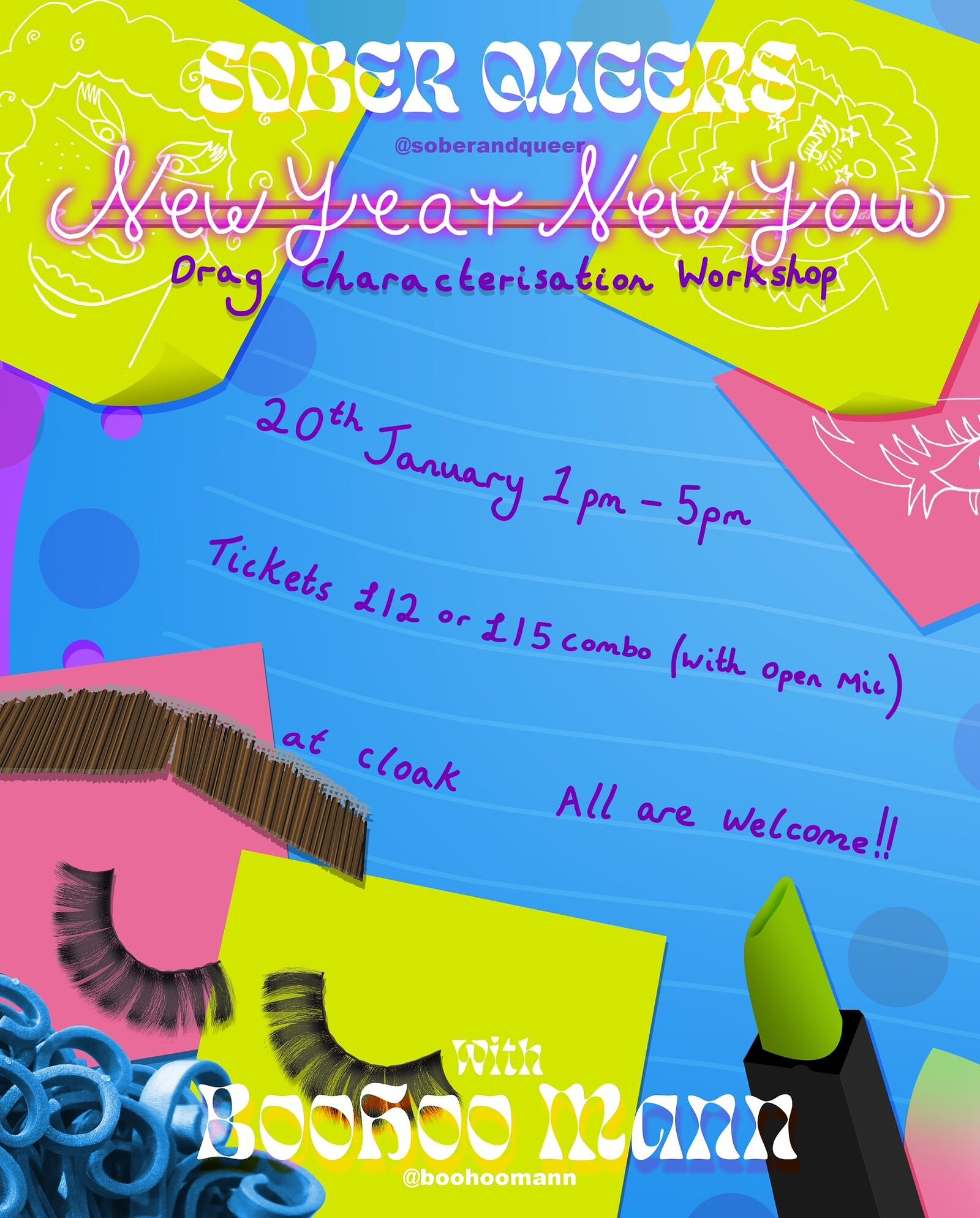 Sober Queers New Year New You Drag Workshop at Cloak