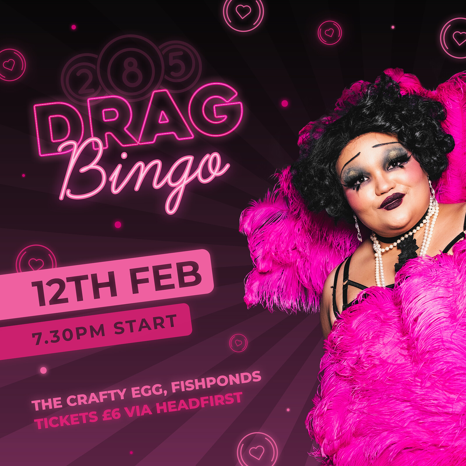Valentines Drag Bingo at The Crafty Egg at The Crafty Egg Fishponds