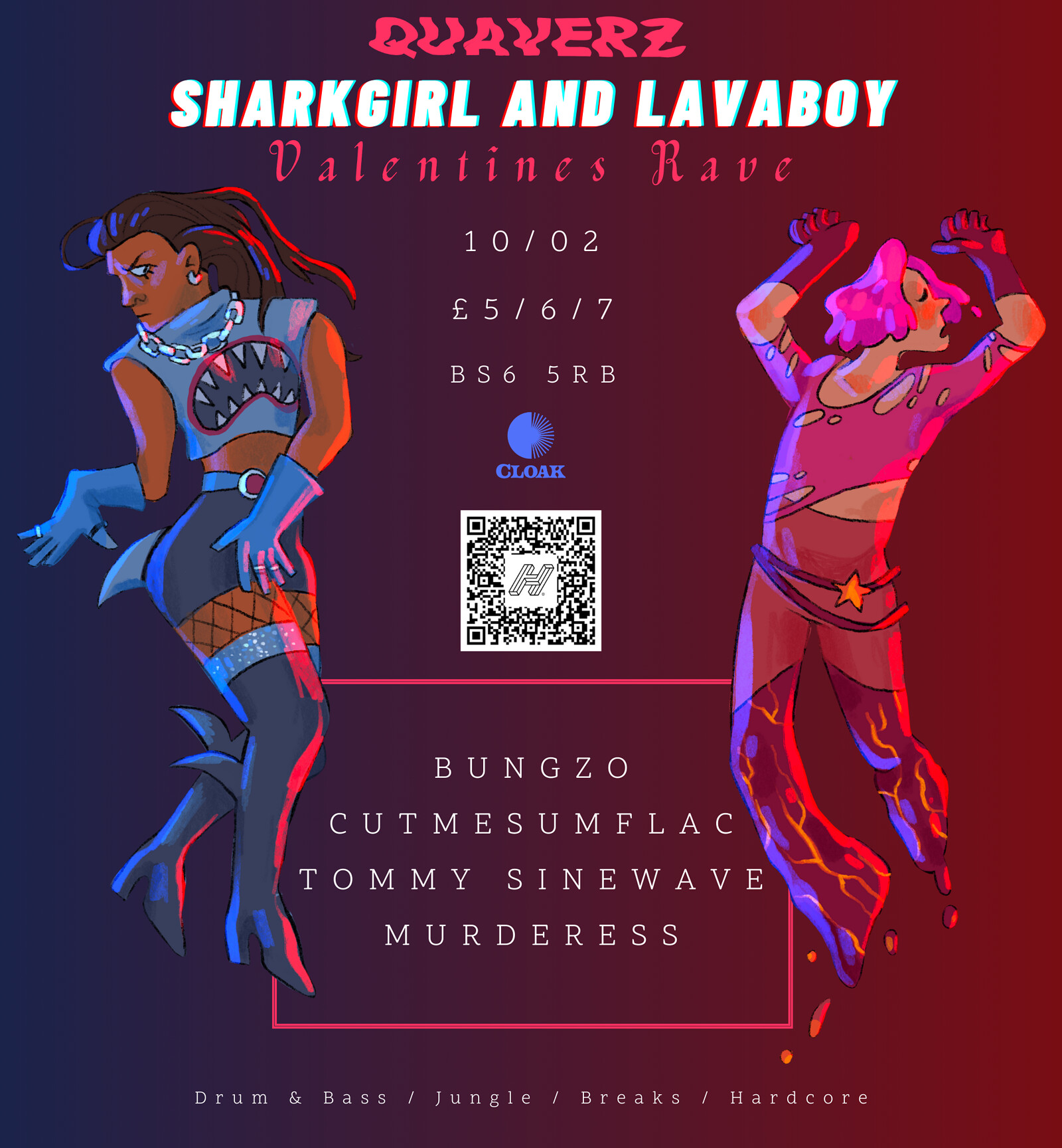 Quaverz Valentine's Rave: SHARK GIRL AND LAVA BOY at Cloak