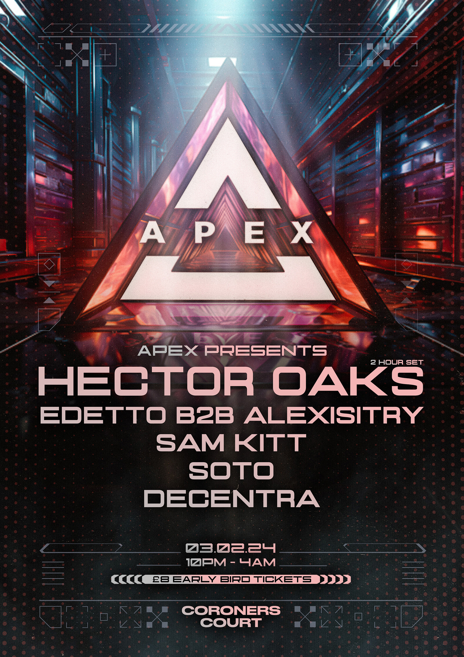 Apex Presents Hector Oaks at The Coroner's Court