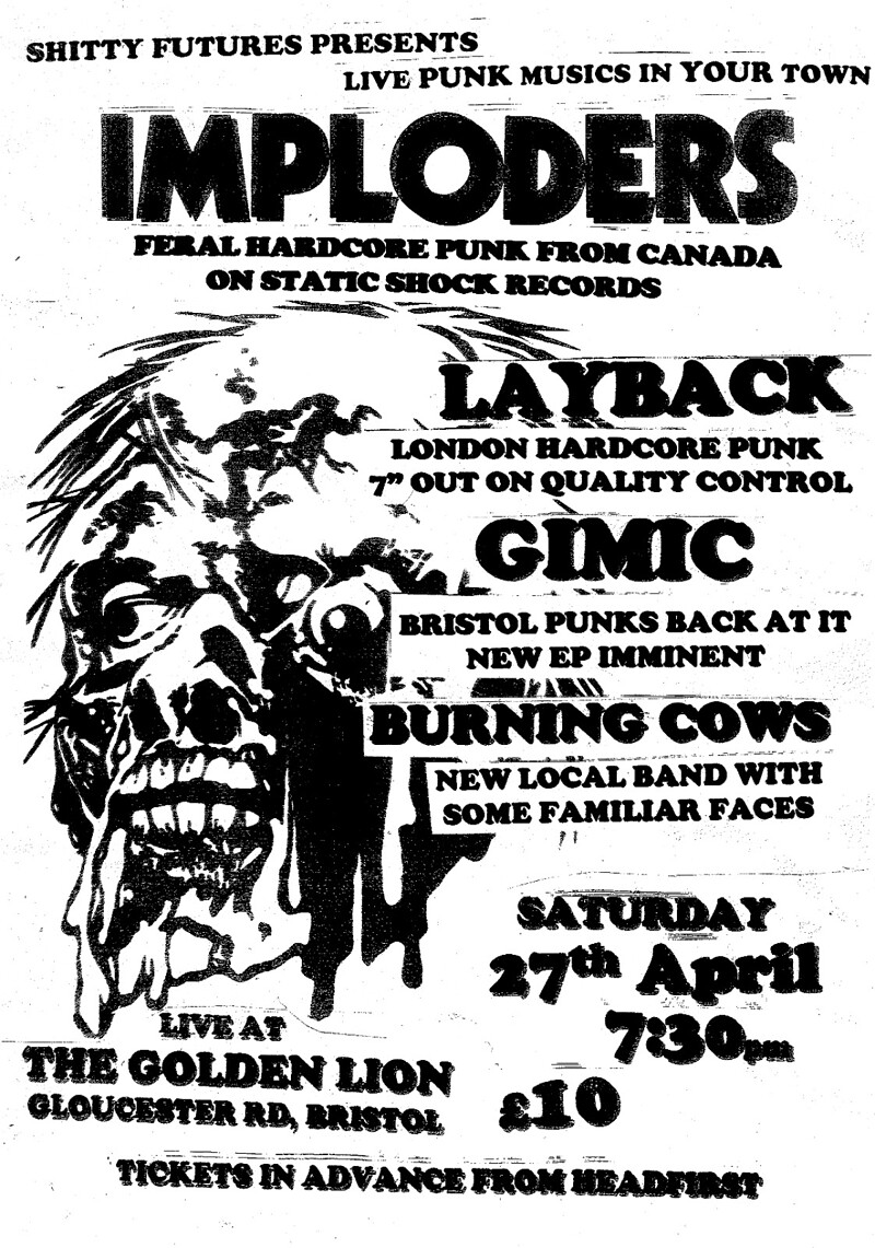 Imploders, Layback, Gimic and Burning Cows at The Golden Lion