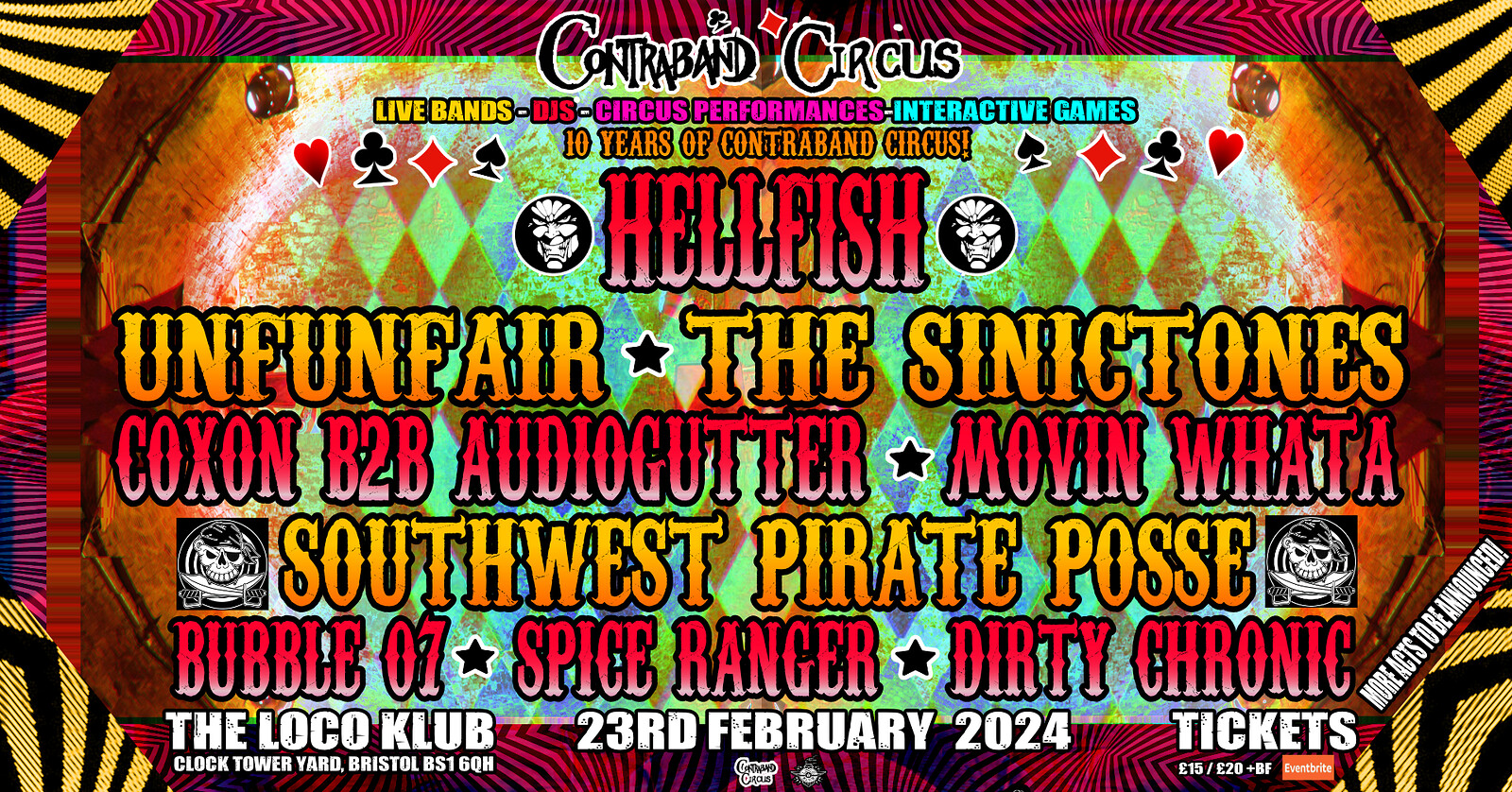 Contraband Circus HELLFISH - The Sinictones at Loco Klub
