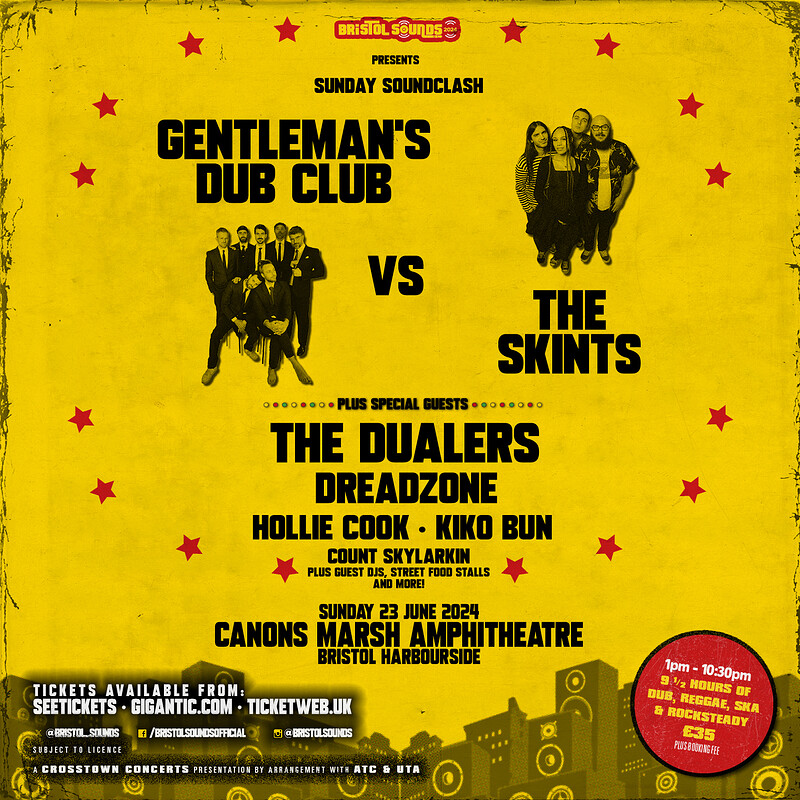 Gentleman's Dub Club at Canons Marsh Amphitheatre, Bristol Harbourside