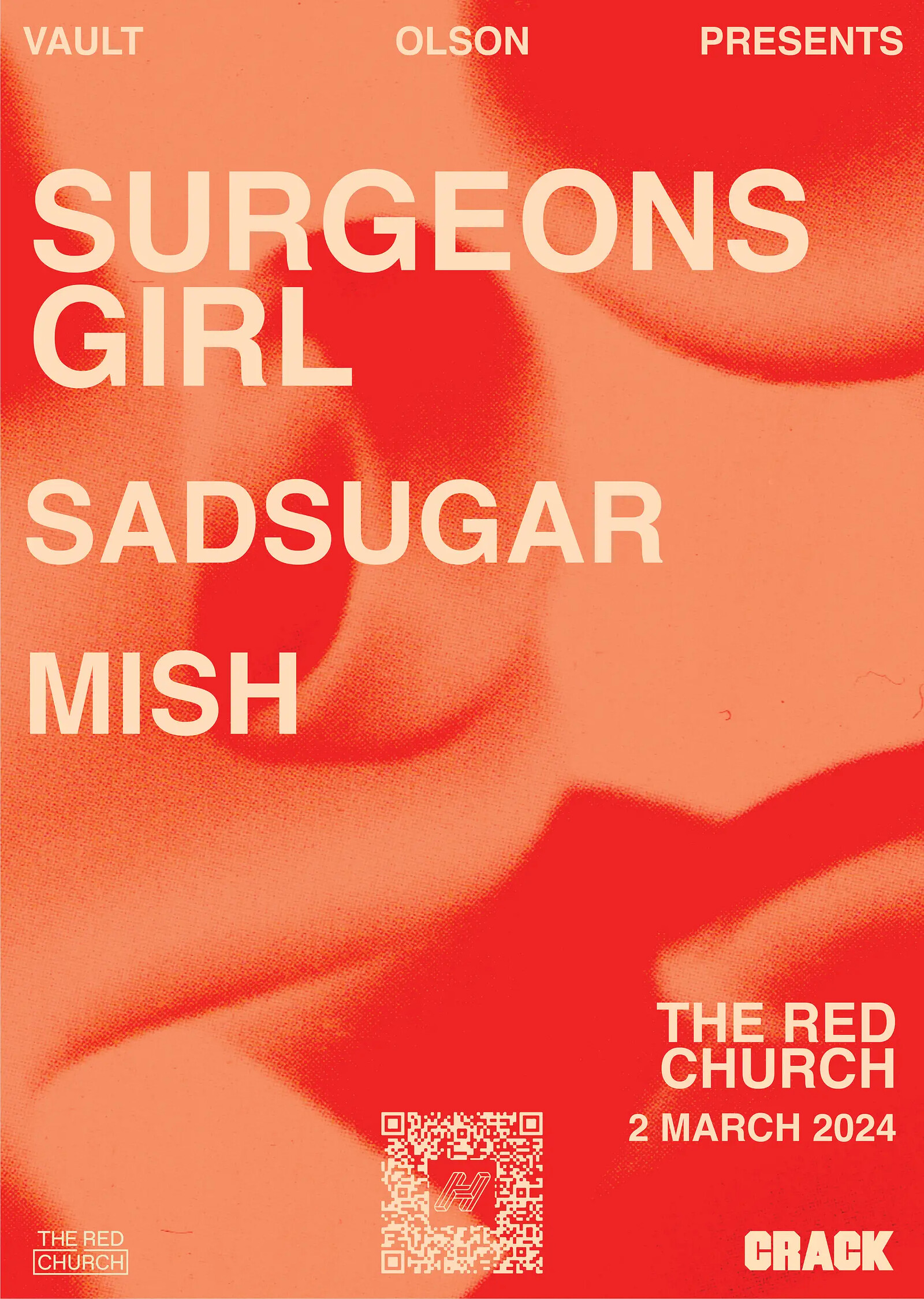 Vault Olson Presents Surgeons Girl, sadsugar, Mish at the Red Church