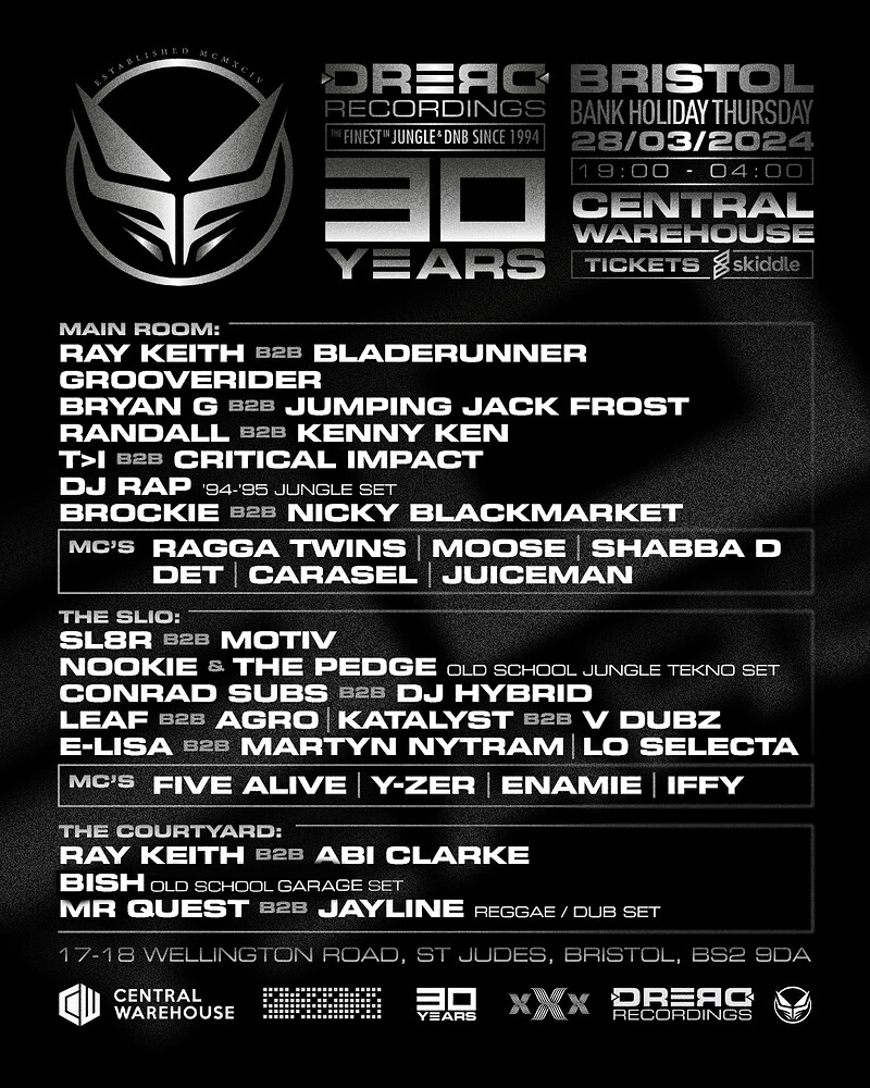 30 Years of Dread Recordings XXX: Bristol at Central Warehouse