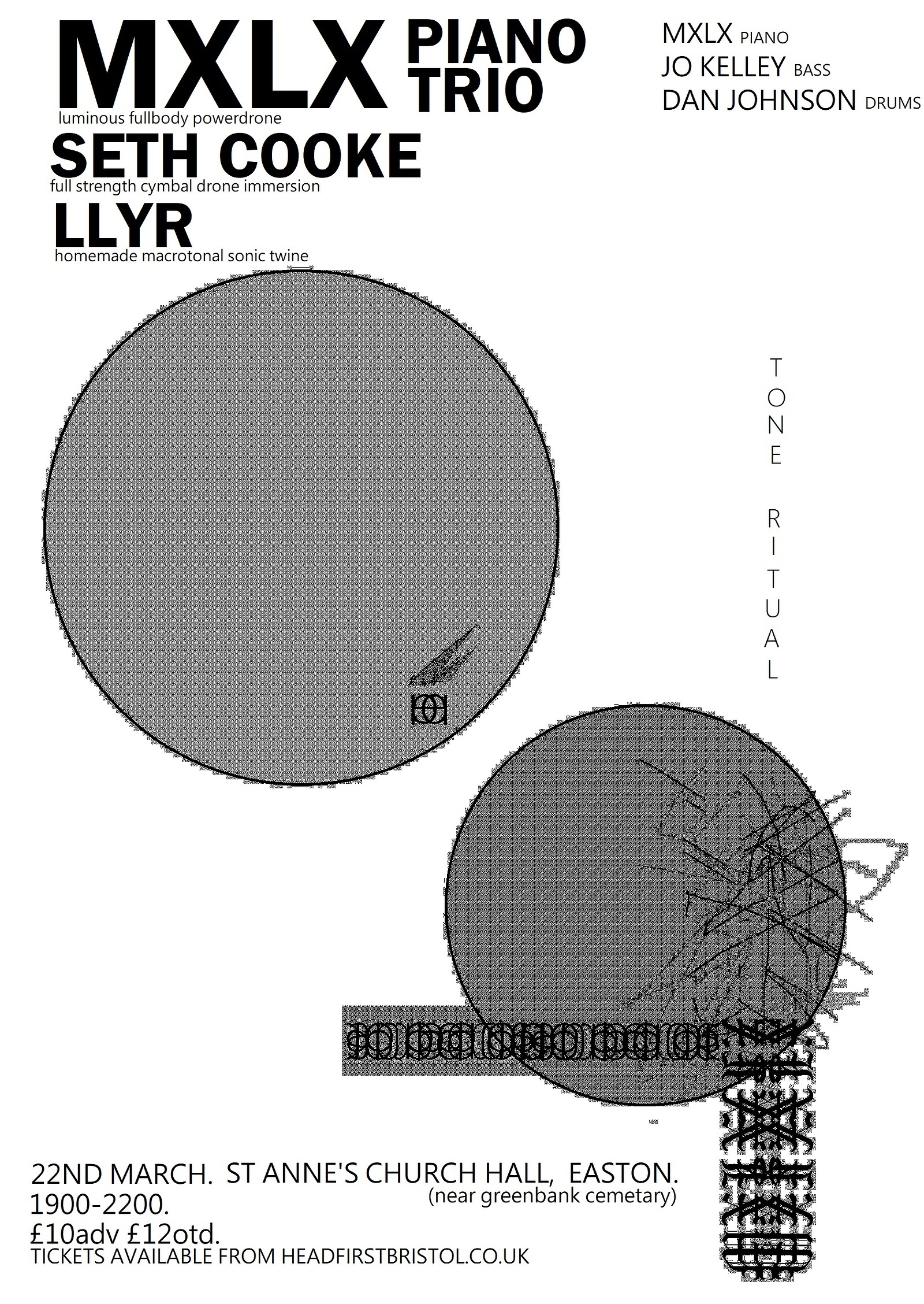 MXLX PIANO TRIO + SETH COOKE + LLYR at St Anne's Church Hall, Eastville