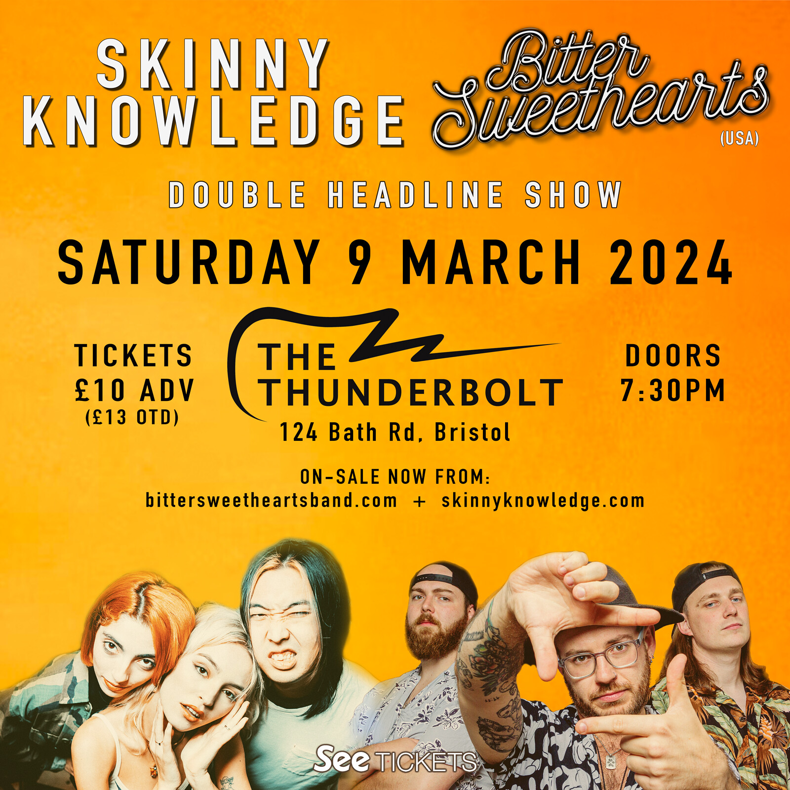 Skinny Knowledge & Bittersweethearts at The Thunderbolt