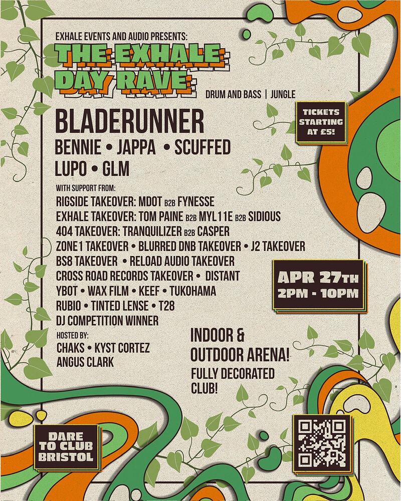 The Exhale Day Rave w/Bladerunner, Bennie, Jappa at Dare to Club