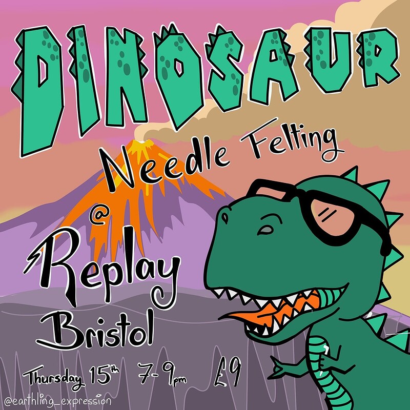 Dinosaur Needle Felting Workshop at Replay Bristol Board Game Bar