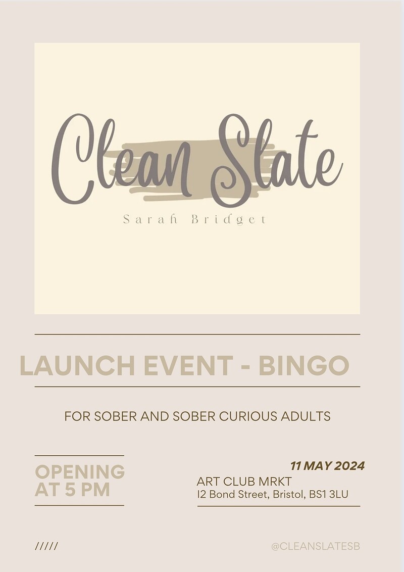 Clean Slate Launch Party / BINGO at Art Club
