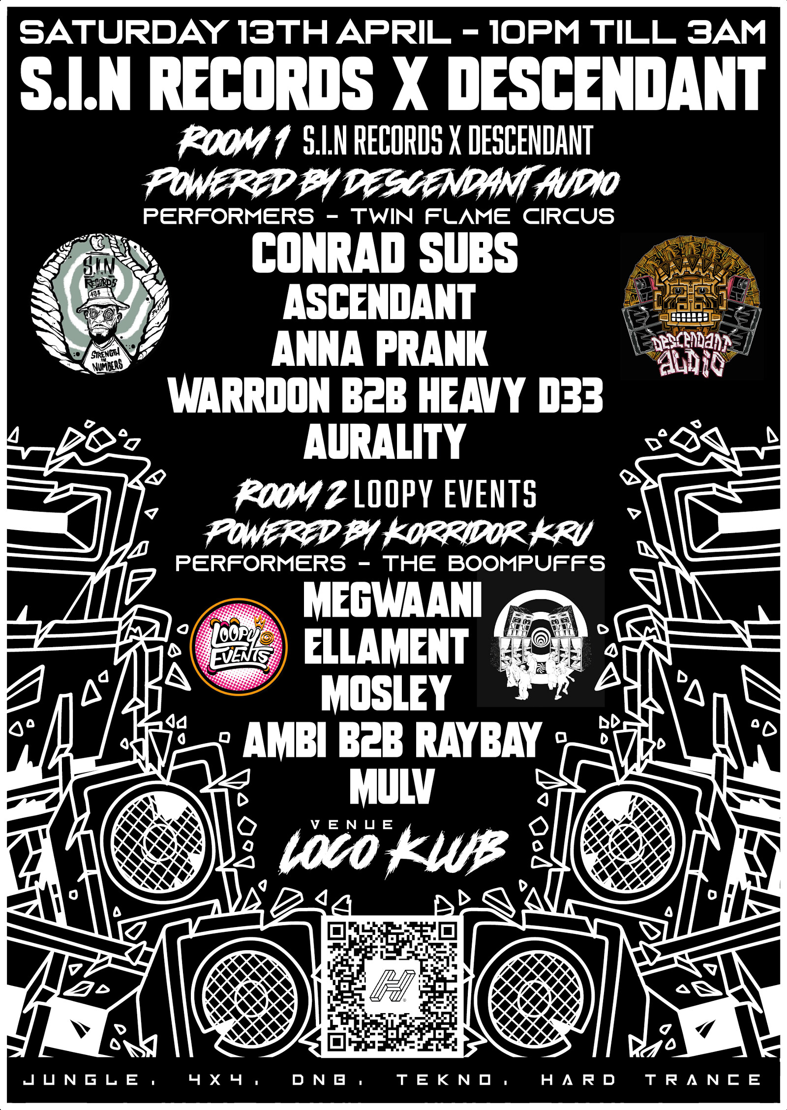 S.I.N RECORDS X DESCENDANT PRESENTS: at Loco Klub