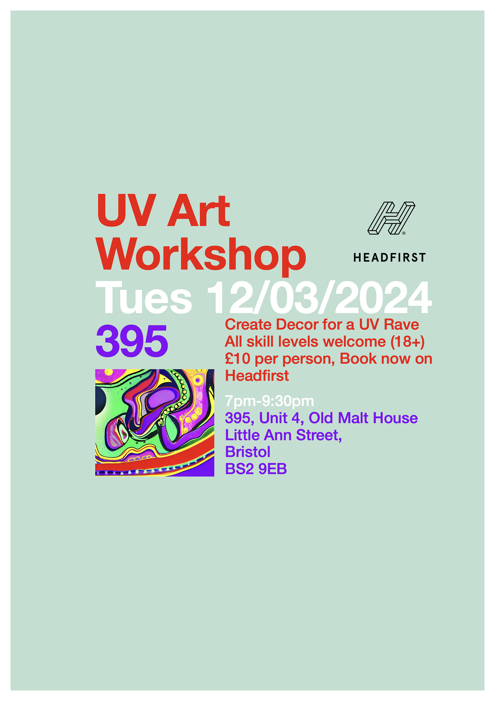 Blacklight Art Club Workshop at 395