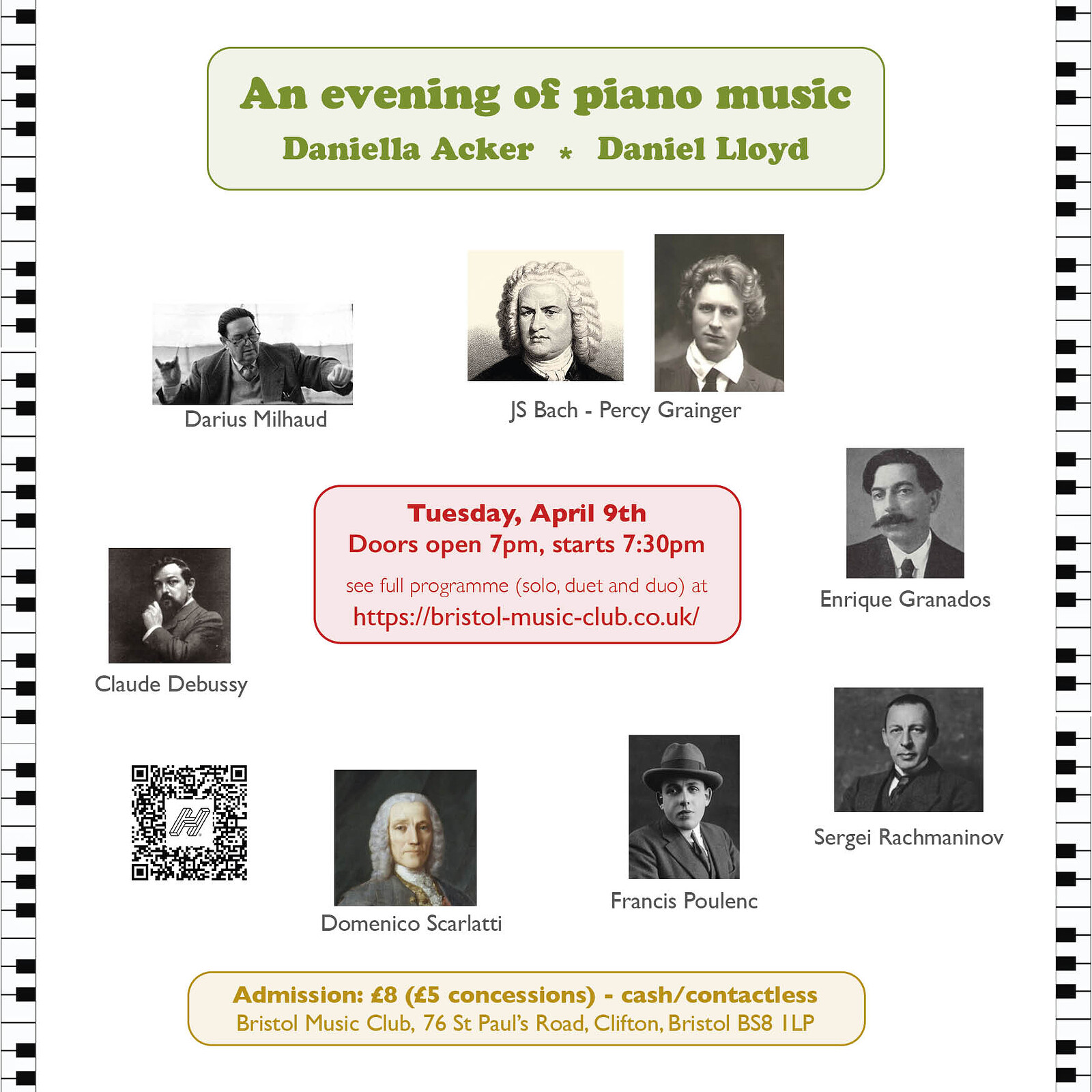 An evening of piano music at Bristol Music Club (Clifton)