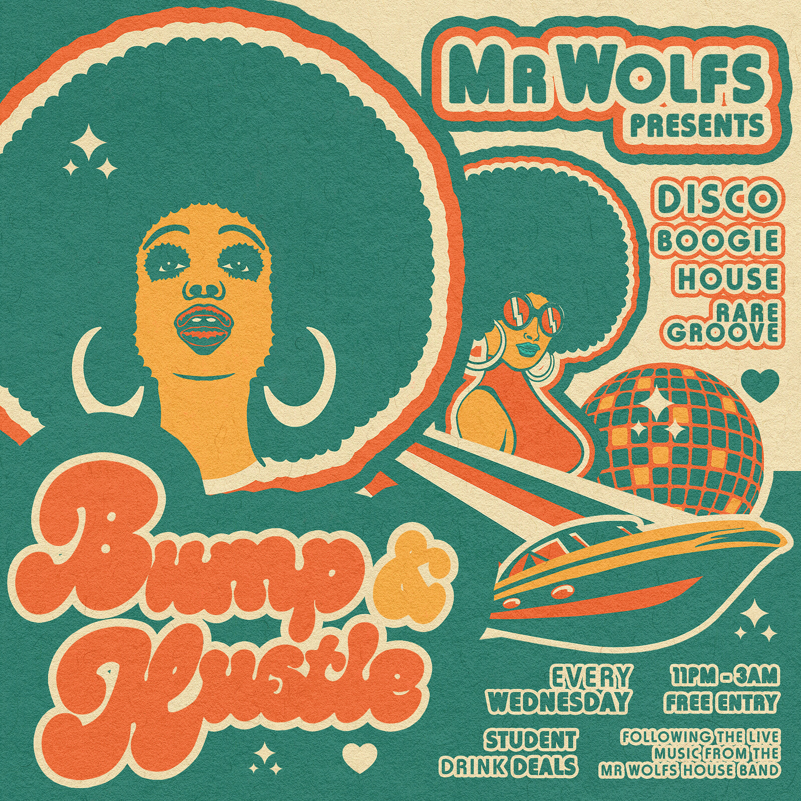 Bump & Hustle at Mr Wolfs