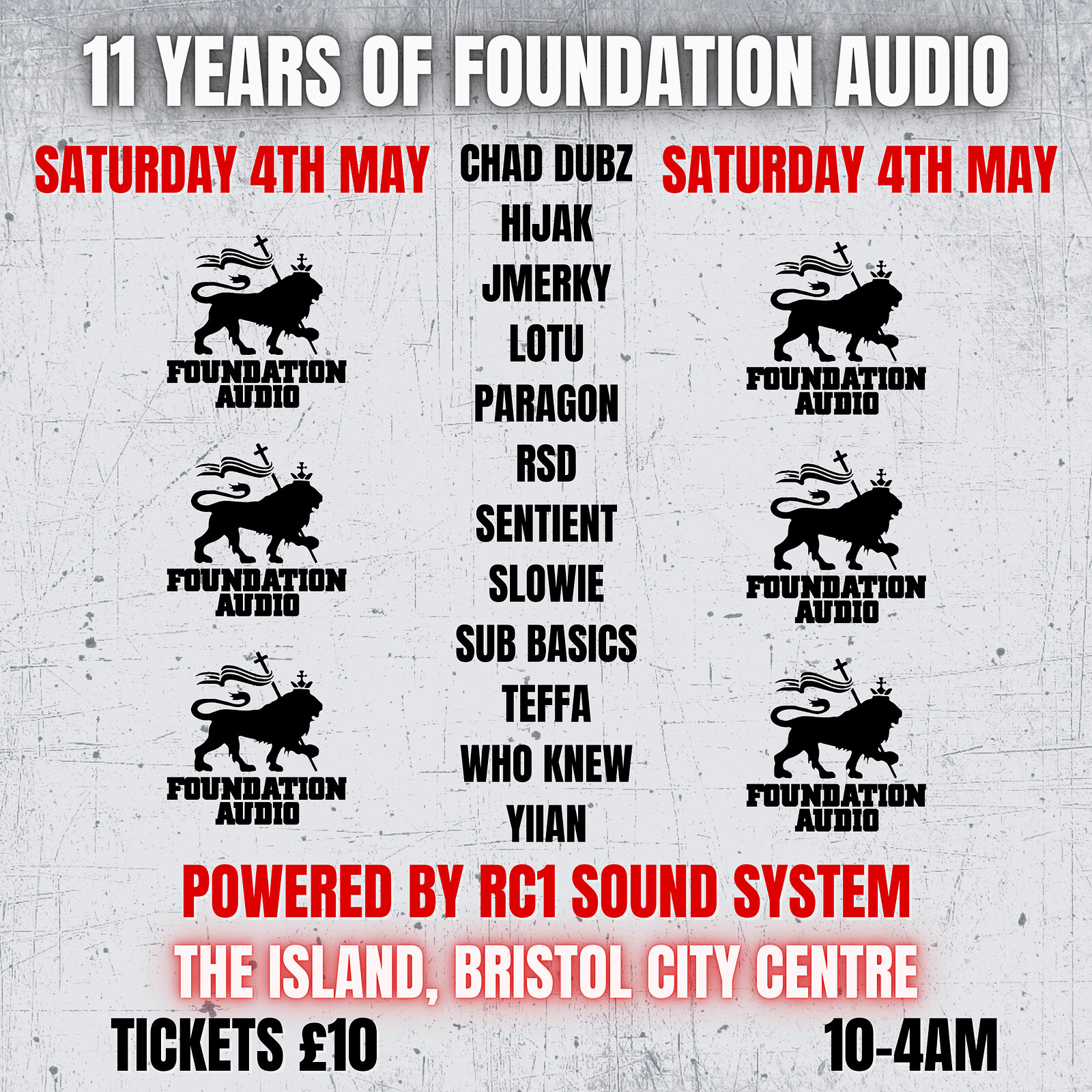 11 YEARS OF FOUNDATION AUDIO at The Island