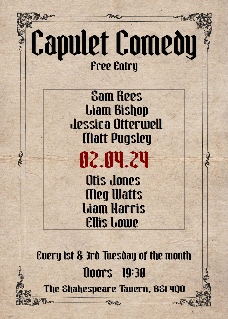 Capulet Comedy Club at The Shakespeare Tavern