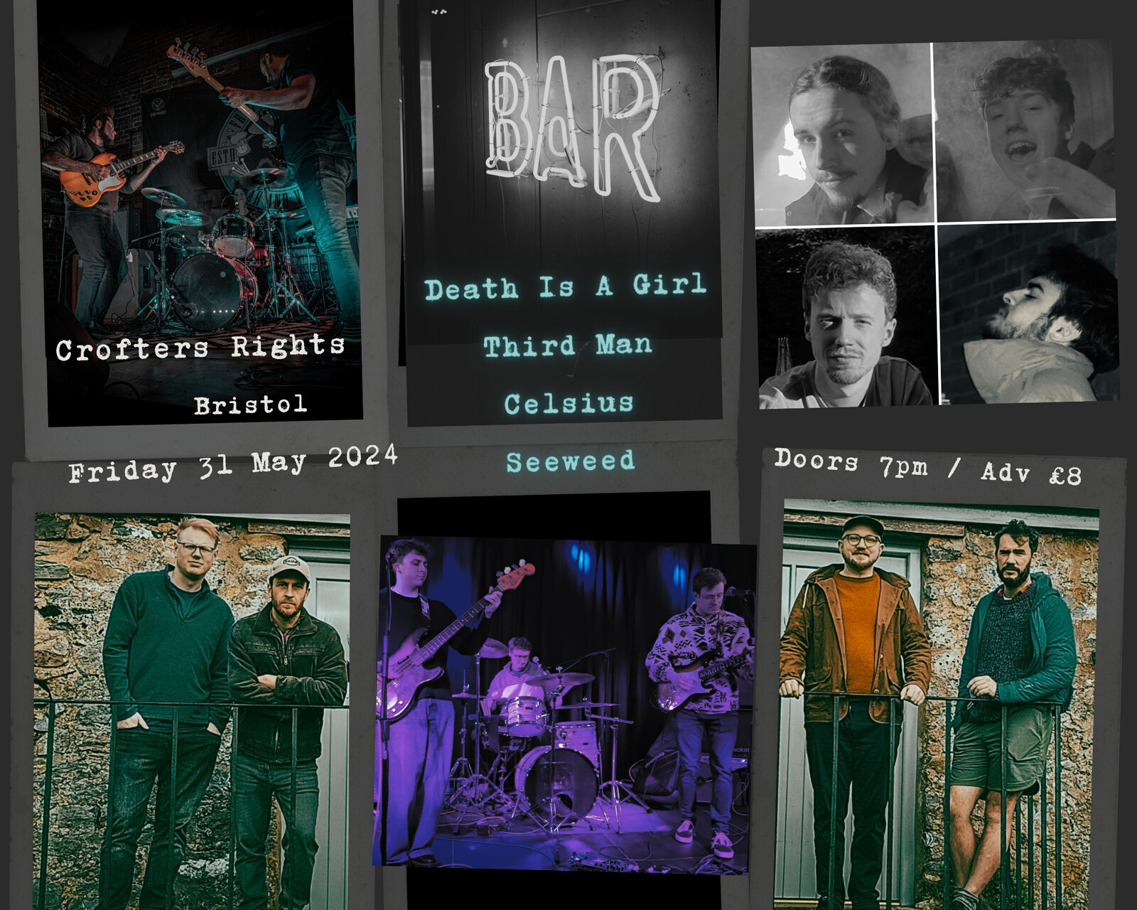 Death Is A Girl / Third Man / Celsius / Seeweed at Crofters Rights