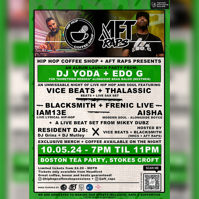 HHCS x AFT - DJ Yoda and Edo G album launch party at Boston Tea Party - Stokes Croft