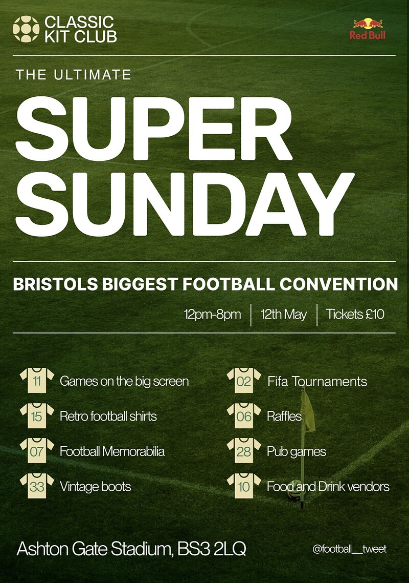 Classic kit club at Ashton gate stadium