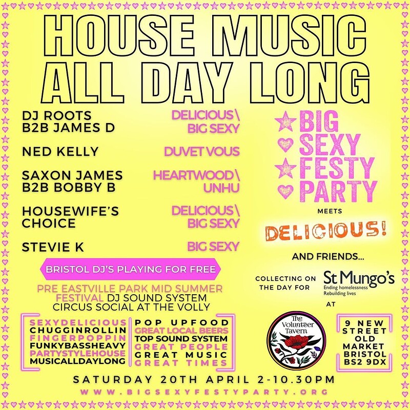 House Music All Day Long at Volunteer Tavern, 9 New Street Old Market