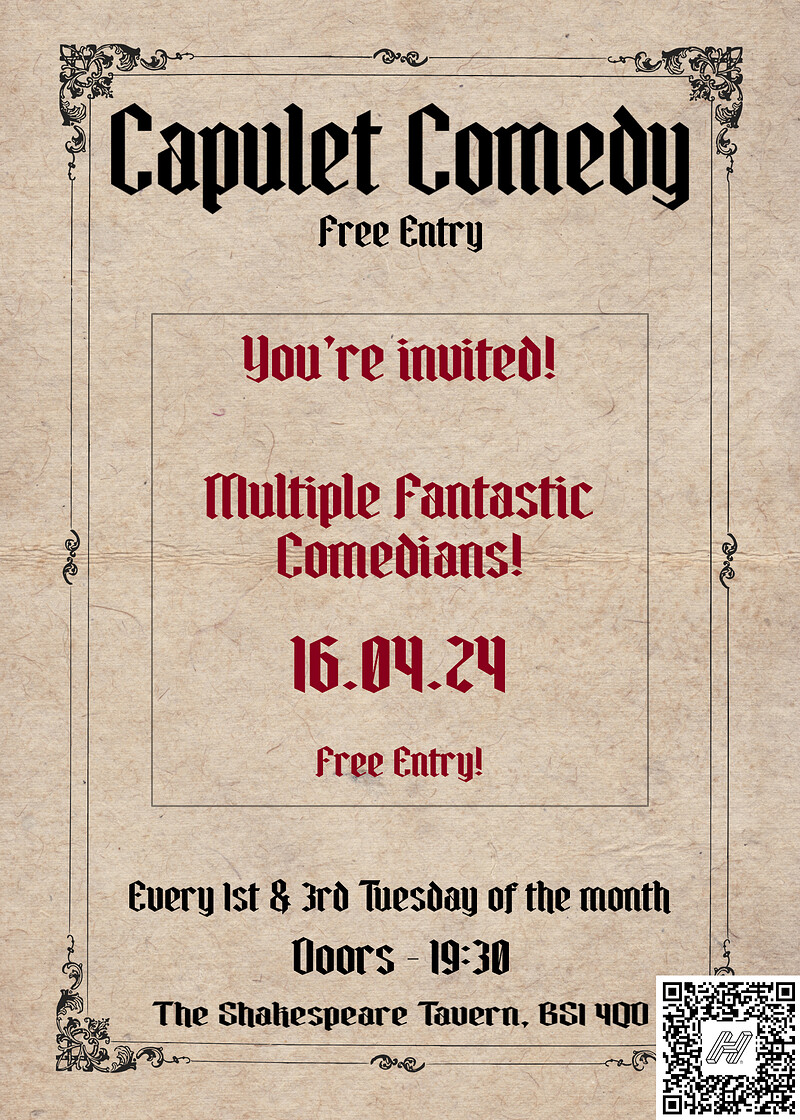 Capulet Comedy Club at The Shakespeare Tavern