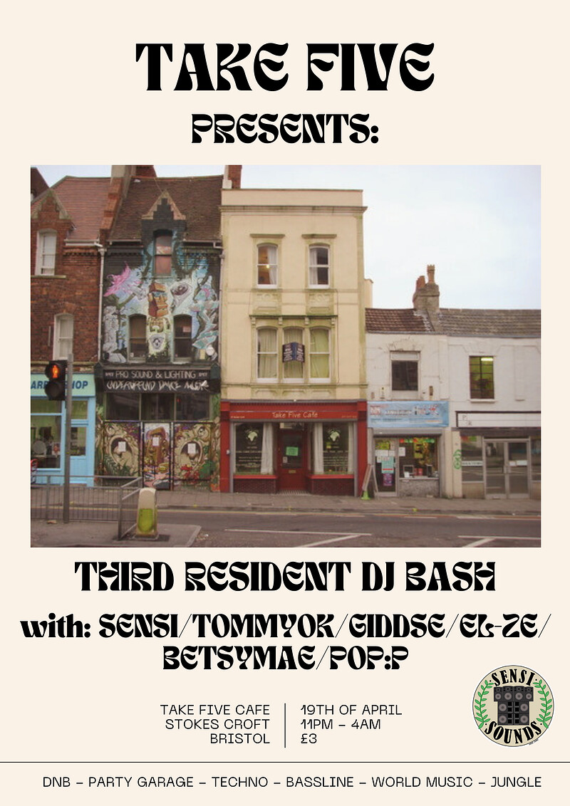 Resident DJ Bash at Take Five Cafe