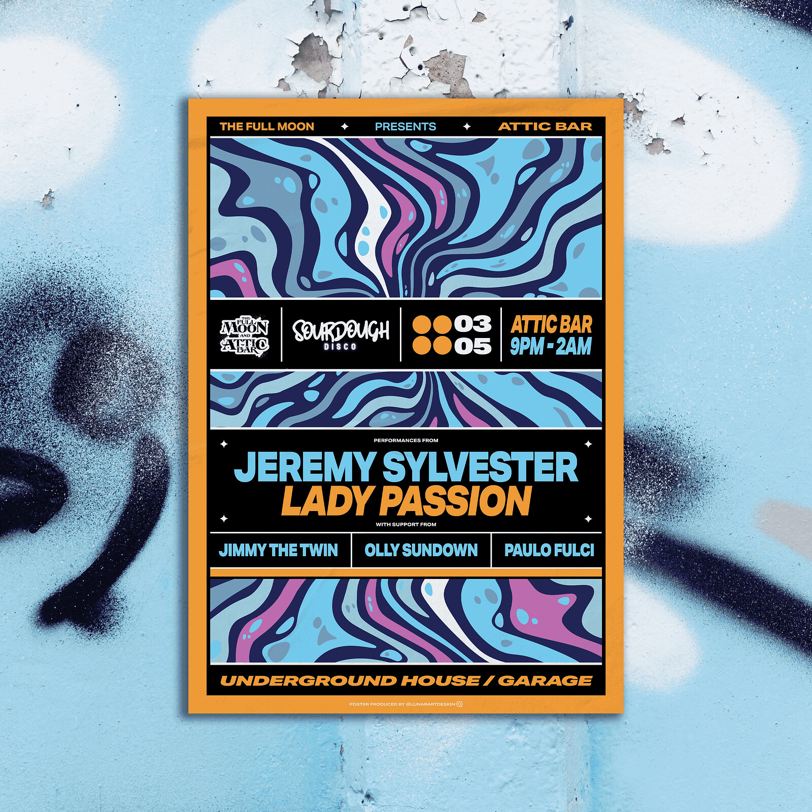Jeremy Sylvester, Lady Passion & Sourdough Disco at The Full Moon & Attic Bar