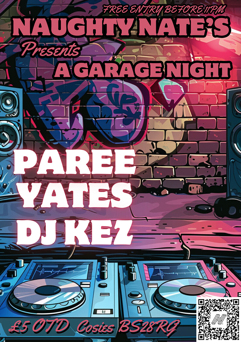 Naughty Nate Presents: A Garage Night at Cosies