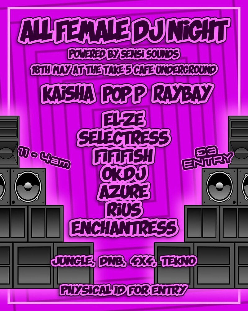 All female DJ night at Take Five Cafe