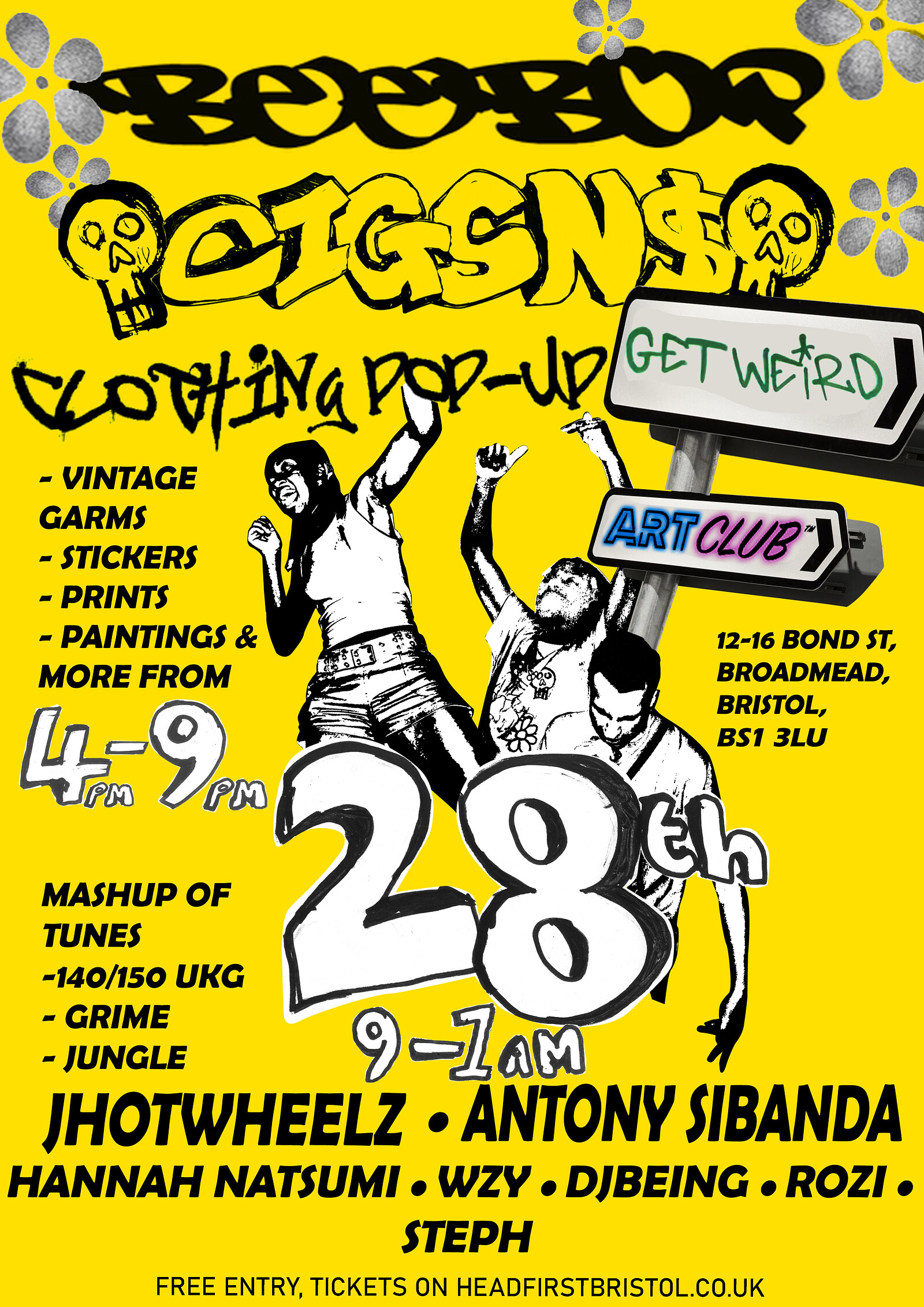 Cigsncash x Bee Bop clothing pop-up at Art Club