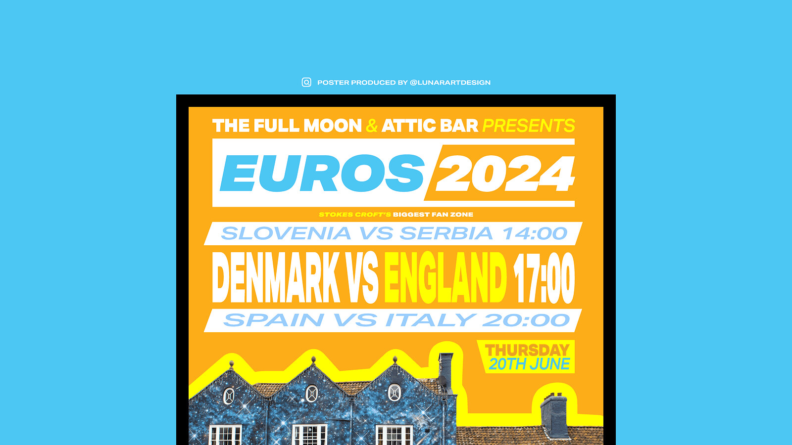 EUROS 2024: England vs Denmark 5pm KO at The Full Moon & Attic Bar