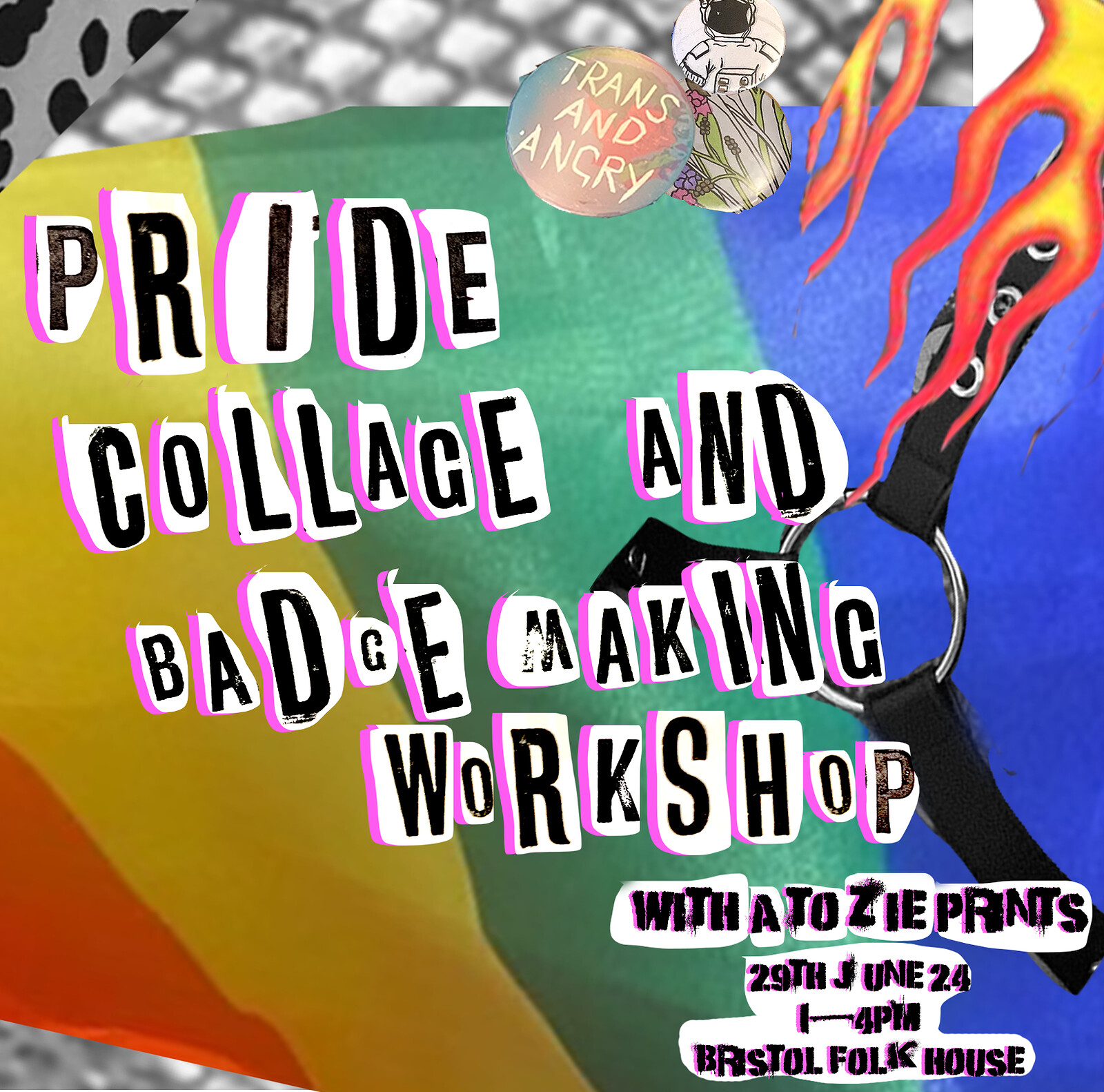 Pride Badge & Collage Making Workshop at Bristol Folk House