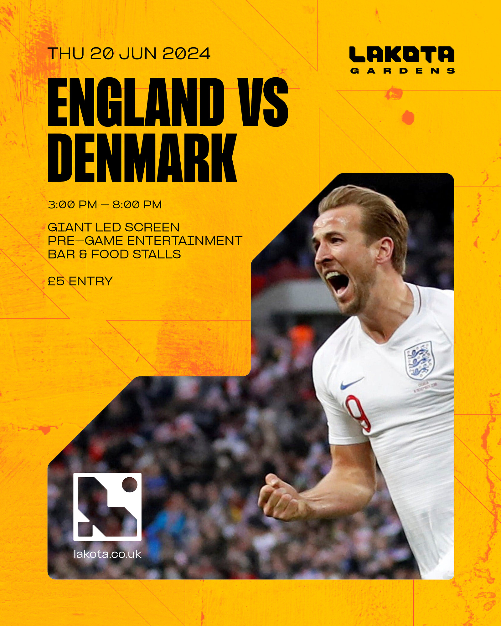 LAKOTA GARDENS: ENGLAND VS DENMARK SCREENING at Lakota