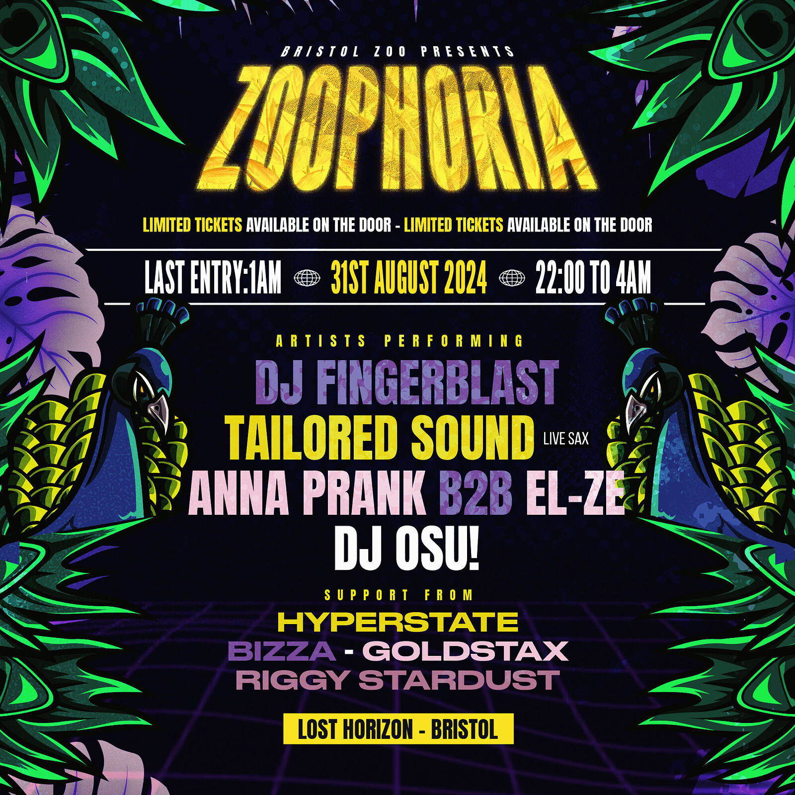 ZOOPHORIA w/ dj fingerblast, tailored sound & more at Lost Horizon