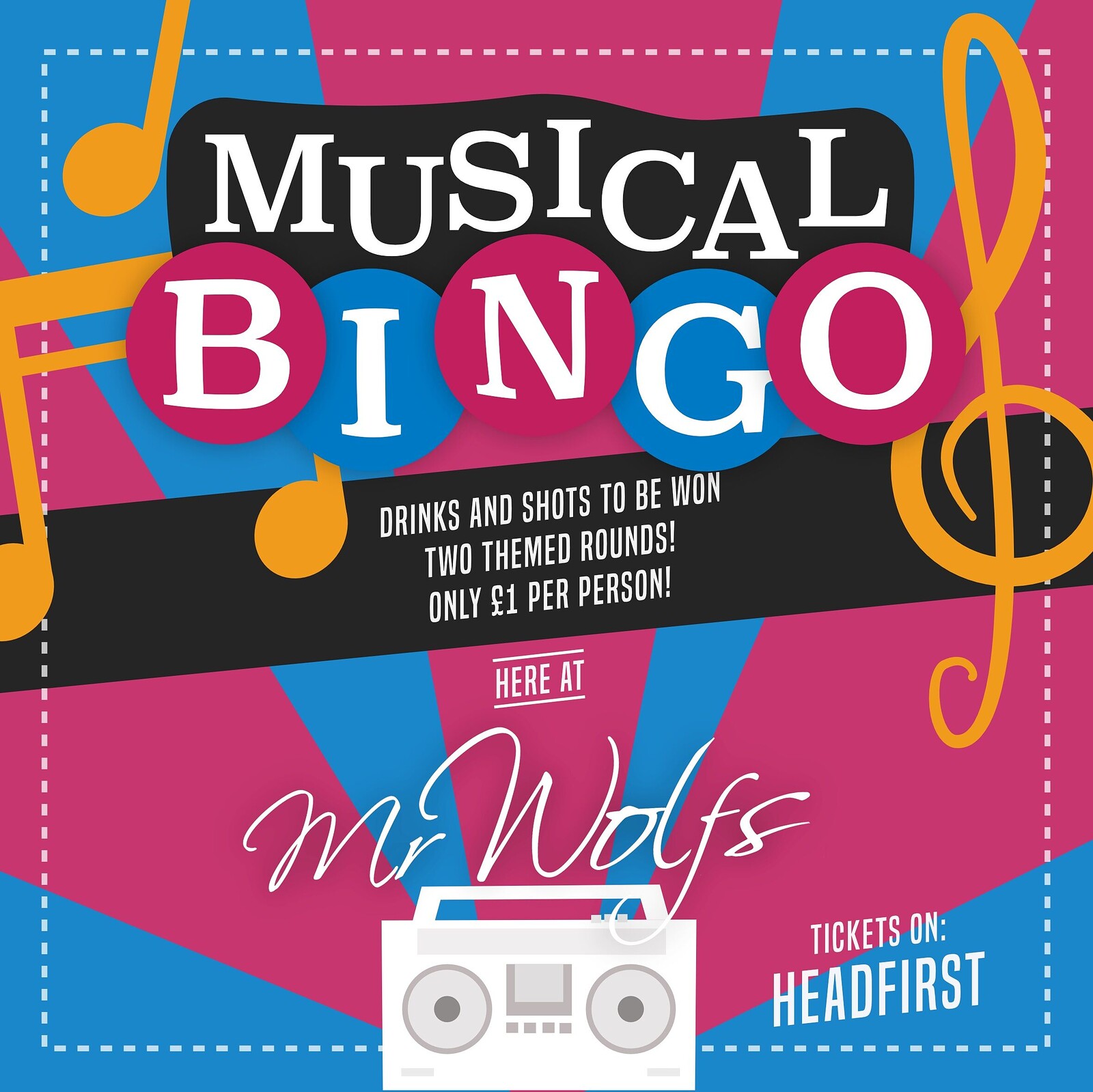 Musical Bingo at Mr Wolfs Rooftop