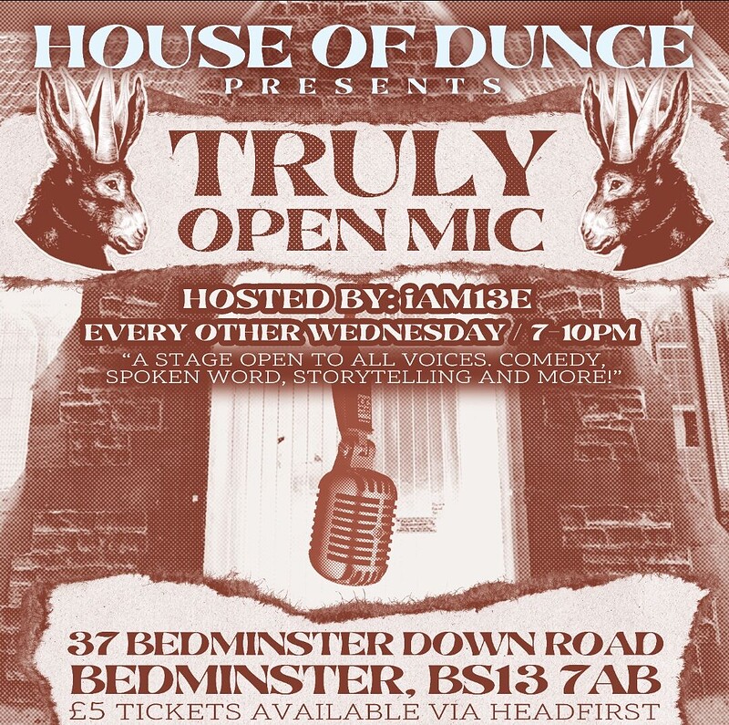 House of Dunce presents: TRULY Open mic at St Dunstan's House