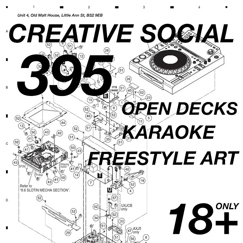 BRISTOL CREATIVE SOCIALS; karaoke, open dex, chat at 395